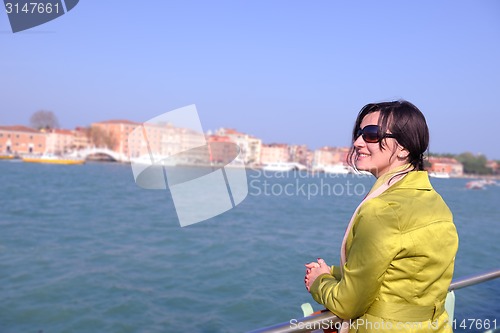 Image of Beautiful woman in Venice