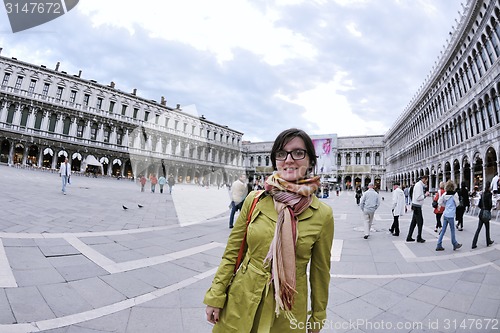 Image of Beautiful woman in Venice