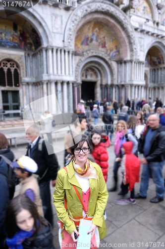 Image of Beautiful woman in Venice