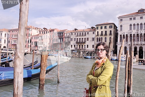 Image of Beautiful woman in Venice