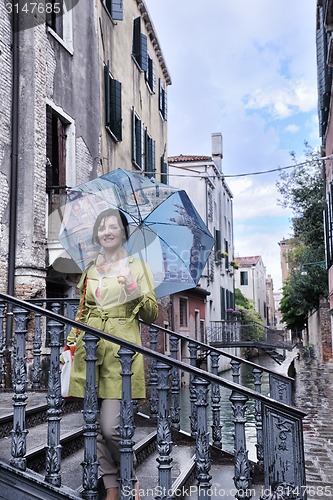 Image of Beautiful woman in Venice