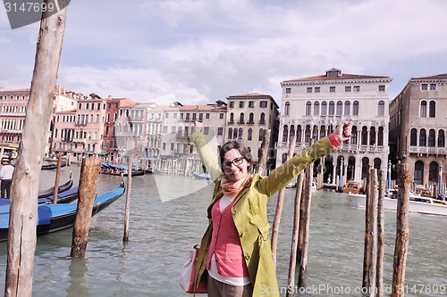 Image of Beautiful woman in Venice