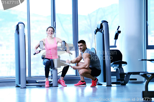 Image of woman exercising with her personal trainer