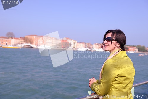 Image of Beautiful woman in Venice