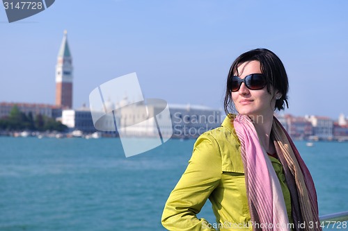 Image of Beautiful woman in Venice