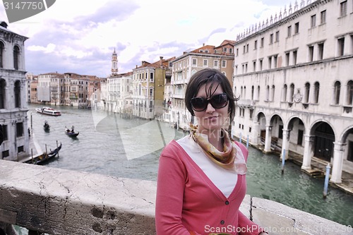 Image of Beautiful woman in Venice