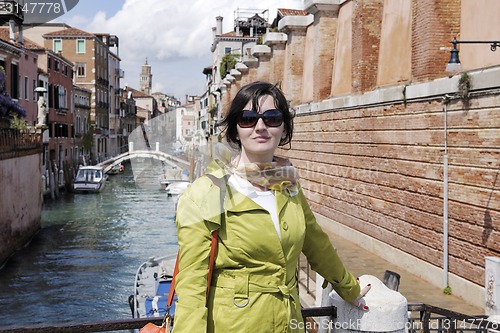 Image of Beautiful woman in Venice