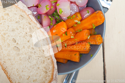 Image of steamed  root vegetable on a bowl