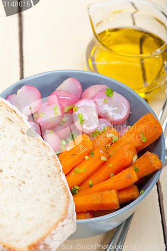 Image of steamed  root vegetable on a bowl