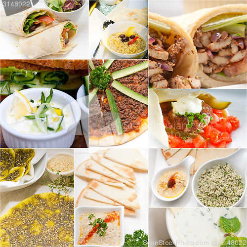 Image of Arab middle eastern food collage 