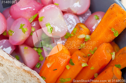 Image of steamed  root vegetable on a bowl