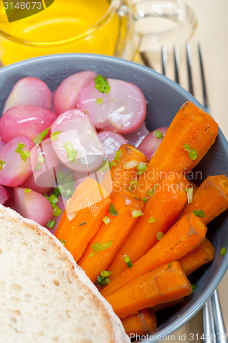 Image of steamed  root vegetable on a bowl