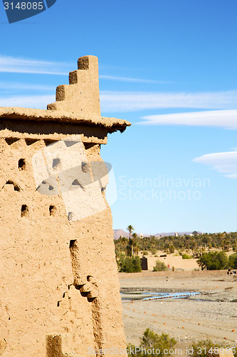 Image of brown old  construction in  africa oasi