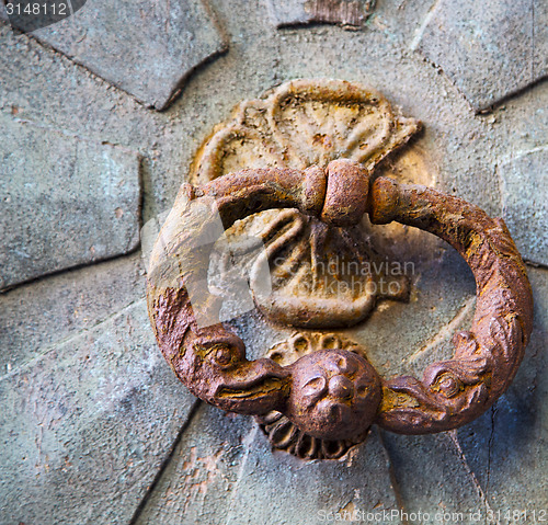 Image of abstract  rusty brass brown    castiglione olona varese italy