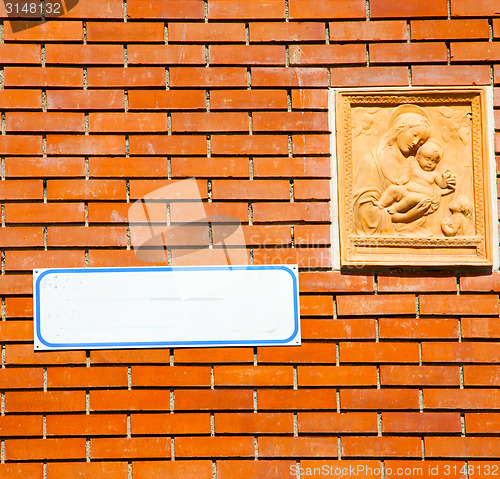 Image of milan   italy old church concrete wall  brick       madonna