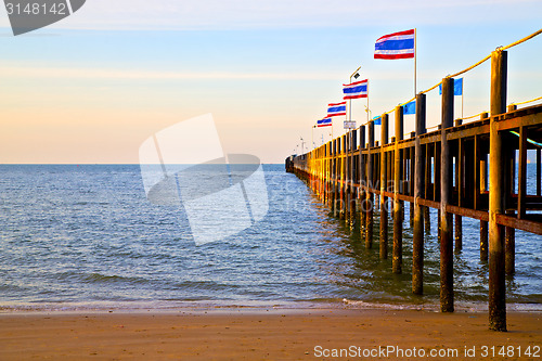 Image of asia  lomprayah   isle sunrise flag   in thailand  