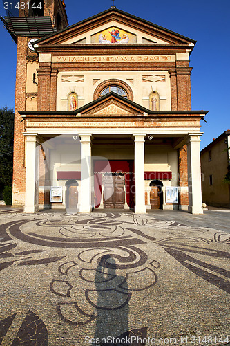 Image of parabiago    the old    closed brick tower   italy  lombardy  