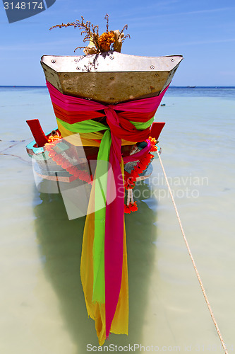 Image of prow thailand  in  kho tao bay asia isle blue clean 