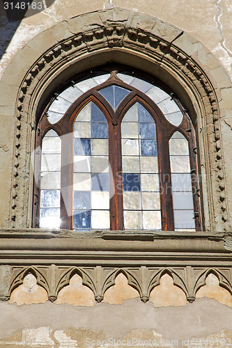 Image of  incision   in house  window    italy  