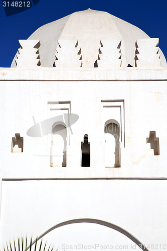 Image of  muslim the history  symbol  in morocco   and  blue    sky