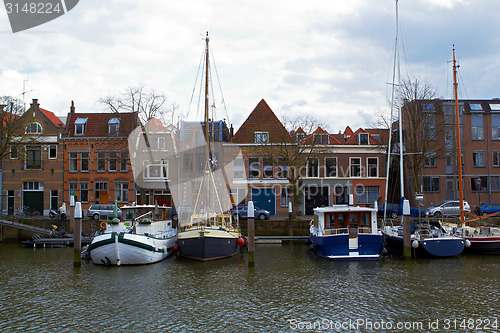 Image of Ships in the port of Dodrecht Netherlands