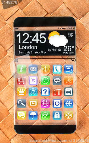 Image of Smartphone with a transparent display.