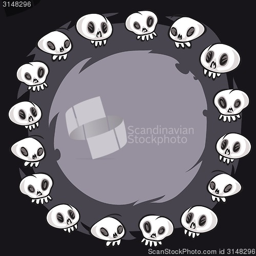 Image of Cartoon Skulls Round Frame