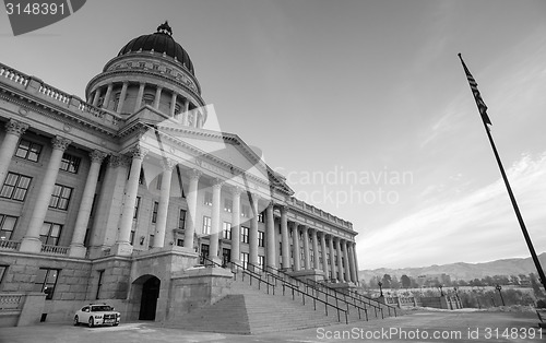 Image of Security Vehicle Sunrise Landscape Utah State Capital Architectu