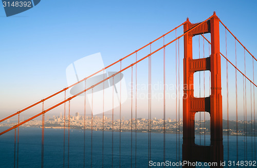 Image of Sunset San Francisco Golden Gate Bridge Pacific Ocean West Coast