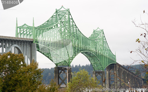 Image of Yaquina Bay Bridge Highway 101 Newport Oregon United States