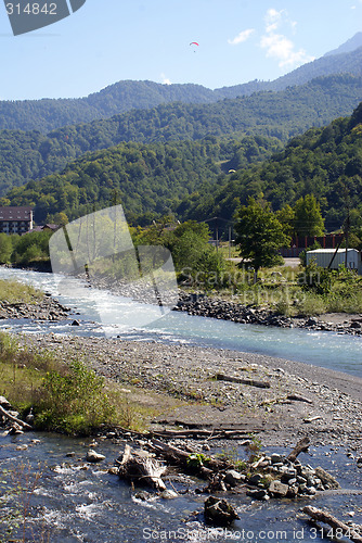 Image of Parachute and river