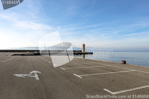 Image of Empty parking lot at the sea