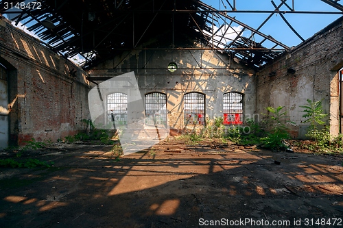 Image of Industrial interior with bright light