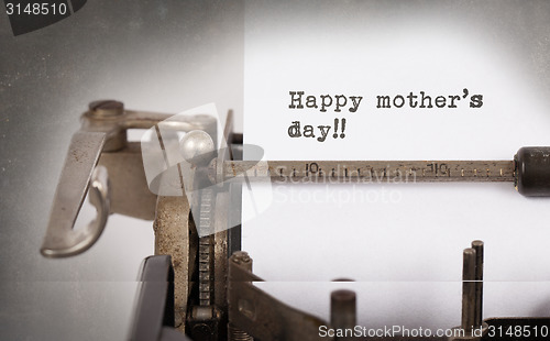 Image of Vintage inscription made by old typewriter