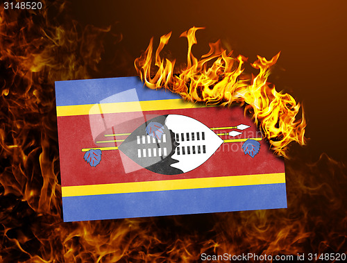 Image of Flag burning - Swaziland