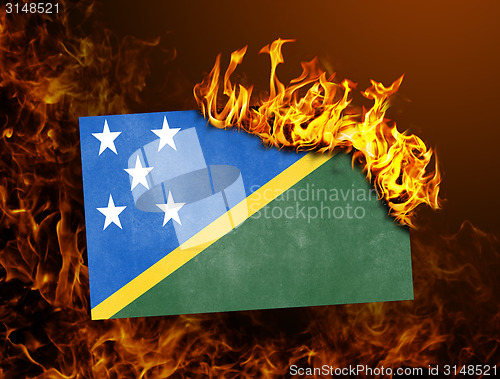 Image of Flag burning - Solomon Islands