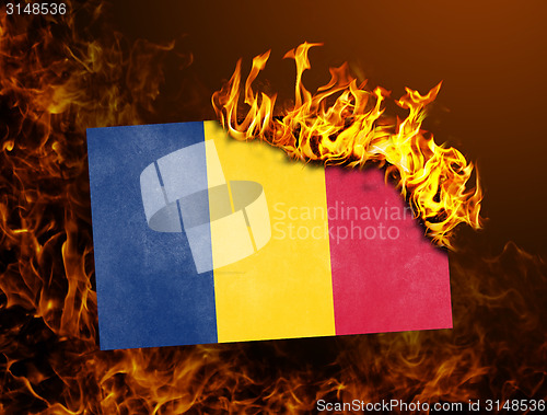 Image of Flag burning - Romania