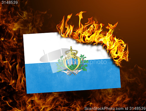 Image of Flag burning - San Marino