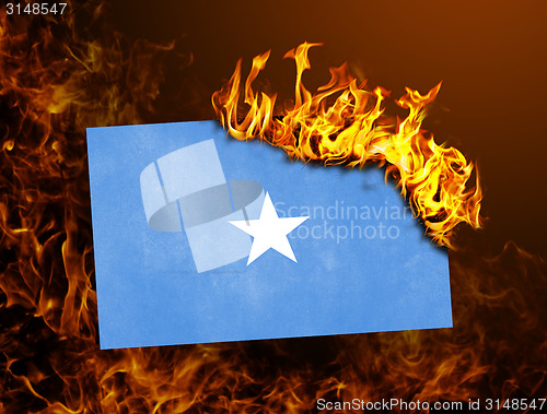 Image of Flag burning - Somalia