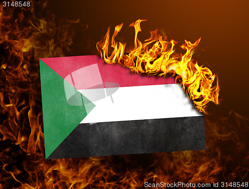 Image of Flag burning - Sudan