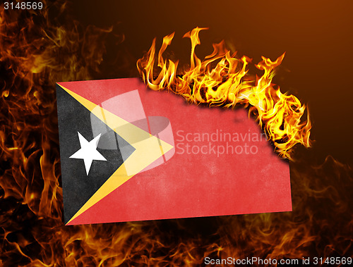 Image of Flag burning - East Timor