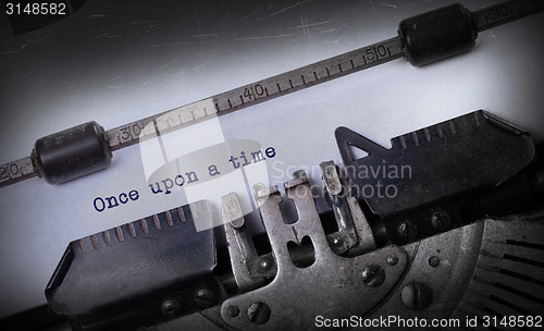 Image of Vintage inscription made by old typewriter