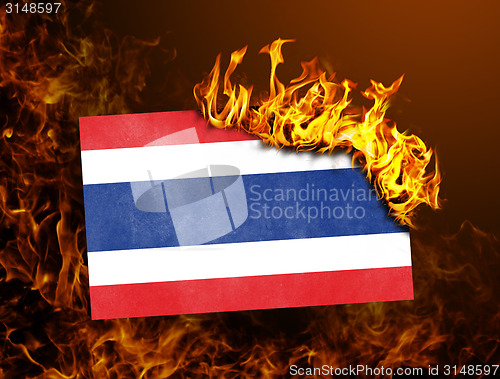 Image of Flag burning - Thailand