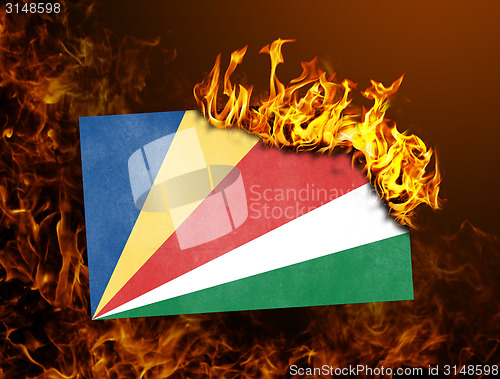 Image of Flag burning - Seychelles