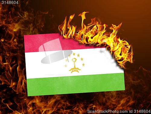 Image of Flag burning - Tajikistan