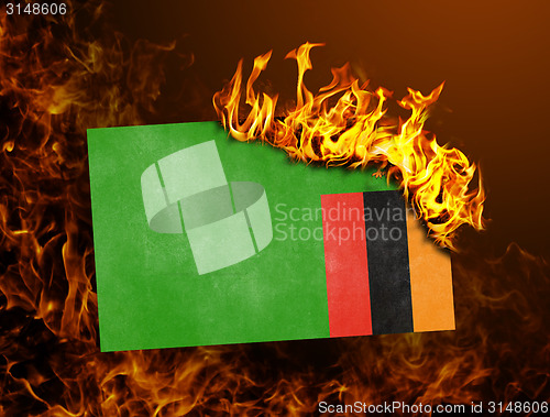 Image of Flag burning - Zambia