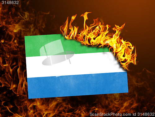 Image of Flag burning - Sierra Leone