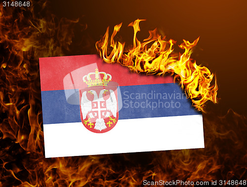 Image of Flag burning - Serbia