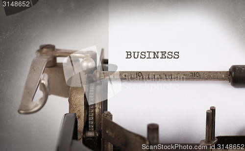 Image of Vintage inscription made by old typewriter