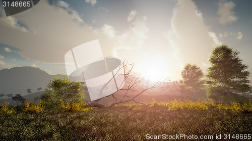 Image of autumn scenery sunset